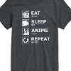 Men's - Instant Message - Eat Sleep Anime Repeat Short Sleeve Graphic T-Shirt - 2 of 4