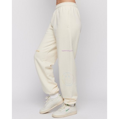 Samii Ryan | Smiley Radiate Happiness Sweatpants , Ivory , X-Large , 5