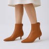 CUSHIONAIRE Women's Barbi Kitten Heel Bootie – Soft Vegan Leather, Memory Foam, Wide Widths, and Back Zipper - 4 of 4