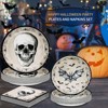 DYLIVeS Halloween Party Plates and Napkins Set, 150 Pcs Skull Bats Tableware for Boys and Adults, Serve 50 - 4 of 4