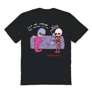 Rerun Island Men's Strange Planet Special Product: Prefer Mortality Halloween Short Sleeve Graphic Cotton T-Shirt - 1 of 2