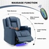 COMHOMA Recliner Chair Electric Massage Recliner Sofa with Led PU Leather Reclining Chair Blue - 4 of 4