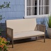 FIONECA Acacia Wood Outdoor Loveseat with Cushions, Patio Seating for Porch, Garden, Backyard, or Balcony - 3 of 4