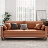FURNIinspire Sofas Large Faux Leather Comfy Couch with Padded Cushions for Living Room Sofass, Brown,78.3"*33.1"*31.5" - 2 of 4