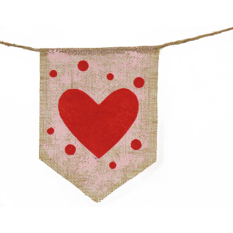 6' Red Hearts and Dots Jute Garland - National Tree Company, 3 of 4