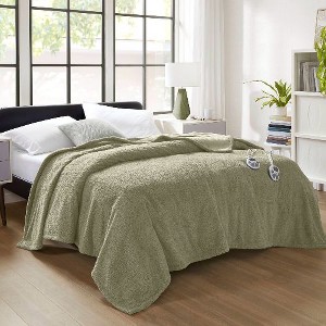 Sapphtopaz Twin Size Heated Blanket, Faux Feathersoft Throw Blanket for Bed, 62"W x 84" Plush Reversible Blanket with 10 Heat Settings, Fleece Blanket - 1 of 4
