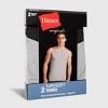 Hanes Originals Premium Men's SuperSoft Sleeveless Crewneck Tank Undershirt 2pk - Taupe/Black - 2 of 4