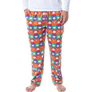 South Park Mens' Square Print Stan Kyle Cartman Kenny Sleep Pajama Pants Multicolored - 1 of 4