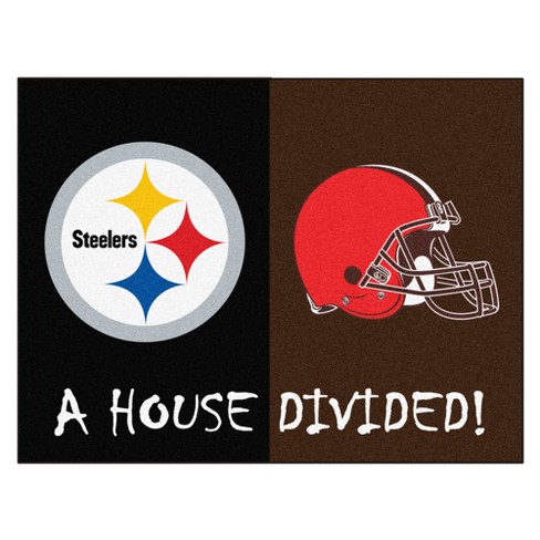 Nfl Pittsburgh Steelers Cleveland Browns House Divided Rug 33 75