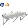 72"x18"x17" Stainless Steel Wall Shelf NSF Commercial Kitchen Restaurant Shelving 352 LBS Load Capacity - 2 of 4