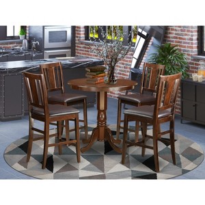 HomeStock Counter Height Set- High Table And Dining Chairs, Mahogany - 1 of 3