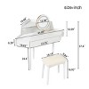 Resenkos Modern Corner Makeup Vanity Desk with Large Storage, LED Mirror & Stool, Brightness Adjustable, White - 2 of 4