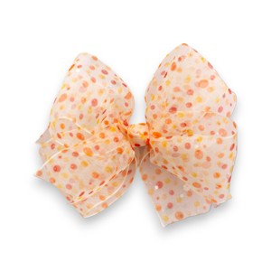 Summer Crystal - Sheer Tulle Bow with Dots Hair Clip - 1 Pack - 1 of 4