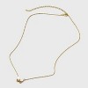 14K Gold Dipped Cubic Zirconia Mother of Pearl Butterfly Necklace - A New Day™ Gold - 2 of 4