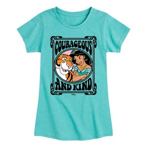Girls' - Disney Princess - Jasmine Rajah Courageous and Kind Fitted Short Sleeve Graphic T-Shirt - 1 of 4