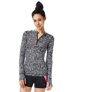 Aeropostale Womens Spotted Quarter Zip Hoodie Sweatshirt - 1 of 3