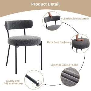 Dining chair, Set of 2 Chairs with Adjustable Legs, Round Upholstered Chairs, for Living Room, Dining Room, Office - 1 of 4