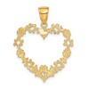 Black Bow Jewelry 14k Yellow Gold Floral Cutout Heart Pendant, 26mm - 3 of 4