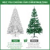 White Artificial Christmas Tree with PVC Mixed Branches, Green Accents, Fireproof Material, Hinged Foldable Design with Sturdy Pole and Base - 4 of 4