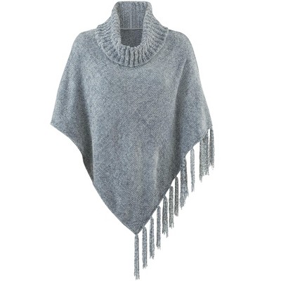 Collections Etc Britt's Knits Soft Cowl Neck Chenille Pullover One Size Gray