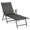 Jomeed Chaise Outdoor Reclining Adjustable Folding Lightweight Beach Patio Lounge Chair with 7 Back Reclining and 2 Leg Positions, Gray - 2 of 4