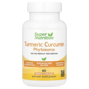 Super Nutrition Turmeric Curcumin Phytosome Meriva®, 500 mg, 60 Veggie Capsules - 1 of 3