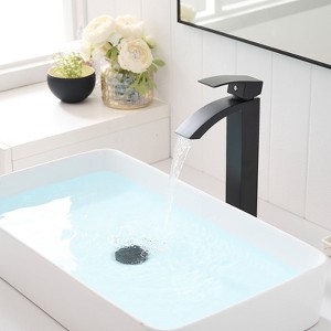 PAGED Tall Bathroom Faucets, Single Hole Bathroom Sink Faucet, Single Handle Vanity Basin Faucet with Pop Up Drain - 1 of 4