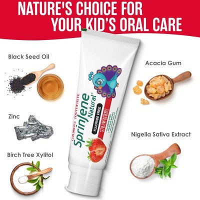 SprinJene Kids Tarter Control Toothpaste - Strawberry - 3.5oz