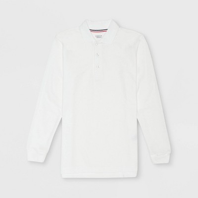 boys long sleeve white polo