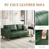 83" Wide 3-Seater Faux Leather Sofa Couch,with Deep Seats,Spring Cushion and 2 Removable Back Cushions, for Living Room, Bedroom, Office - 4 of 4