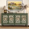 Heynemo Carved Sideboard Cabinet with Storage, 63'' Modern Buffet Cabinet with Mirrored Door and Adjustable Shelves, Accent Cabinet for Entryway - 2 of 4