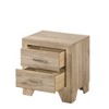 Vynxaria 1pc Contemporary Natural Finish 2-Drawer Nightstand, Wooden Bedroom Furniture (Wood/Composite Wood/Veneer), Metal Handles - 2 of 4