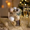 Aoibox 50pcs 2 Inch White Gold Shatterproof Christmas Ball Ornaments Set Lightweight Multi Finish Holiday Tree Hanging Decor - 4 of 4