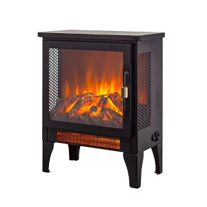 NAYSAYE Indoor Fireplace Freestanding Stove with Fire Effect and Panoramic View for Living Room, Black, 14.2"*8"*18" - 1 of 4