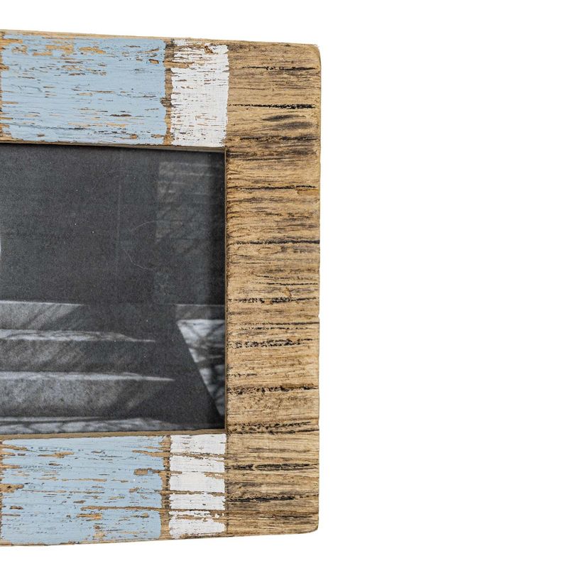 4x6 Inch Washed Driftwood Picture Frame Blue Wood, MDF & Glass by Foreside Home & Garden, 4 of 8