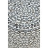 Jofran,Global Archive Small Terrazzo Handcrafted Capiz Shell Accent Table- Brown Color - 3 of 4