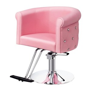 Karl Home Black Gold Modern Heavy Duty Hydraulic Swivel Hair Stylist Salon Chair with Curved Backrest - 1 of 4
