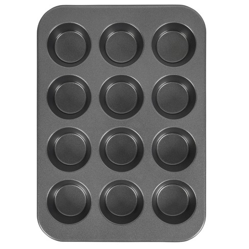 Choice 12 Cup 3.5 oz. Non-Stick Carbon Steel Muffin / Cupcake Pan - 11 x  14