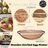 Acacia Wood Deviled Egg Platter, 24-Hole Round Tray with Handles & Reversible Charcuterie Board - 2 of 4
