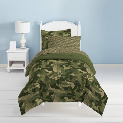 Twin Geo Camo Mini Bed In A Bag Green, Military Twin Bedroom Sets