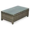 Edyo Living Outdoor 3-Piece Gray Wicker Modular Patio Furniture Sectional Couch Seating Set with Coffee Accent Table, Blue Cushions - 4 of 4
