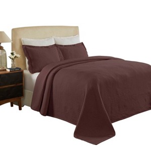 Waves Cotton Matelasse Decorative Bedspread and Pillow Sham Set by Blue Nile Mills - 1 of 4