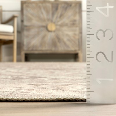 Gray Square Vintage Medallion Washable Area Rug