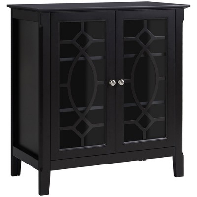 HOMCOM Sideboard Display Cabinet with Double Framed Glass Doors, 2 Adjustable Shelves, and Elevated Base