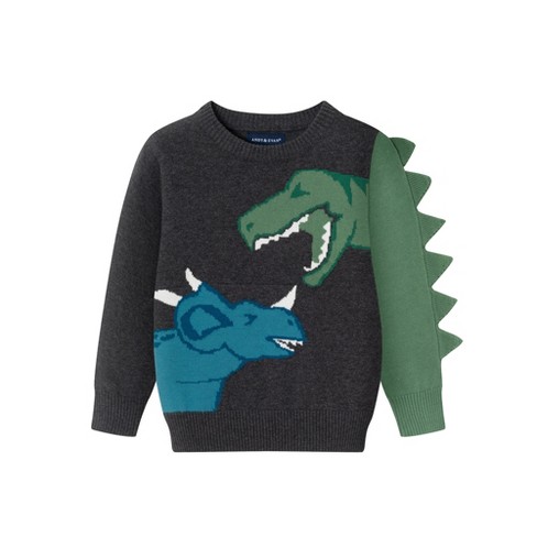 Andy Evan Toddler Boys Charcoal Dino Sweater Target