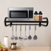 YIYIBYUS Carbon Steel Wall Mount Microwave Oven Shelf with Fixing Kit (Black) - 3 of 4