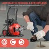 Drain Cleaning Machine Cable,450W Auto Feed Portable Electric Sewer Snake, Electric Drain Auger with 6 Cutter Air-Activated Foot Switch - 3 of 4