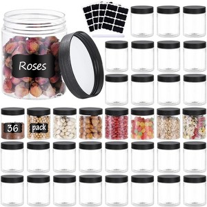 36PCS 8OZ Plastic Jars with Screw On Lids, Refillable Empty Round Containers - 1 of 4