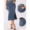 Allegra K Women's Fishtail Washed Midi Jean Bodycon Skirt - image 2 of 4