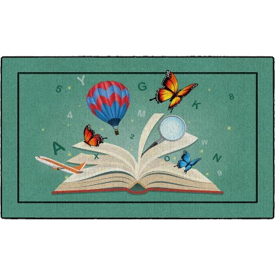 3'x5' Rectangle Indoor and Outdoor Butterfly Nylon Accent Rug Multicolored - Flagship Carpets